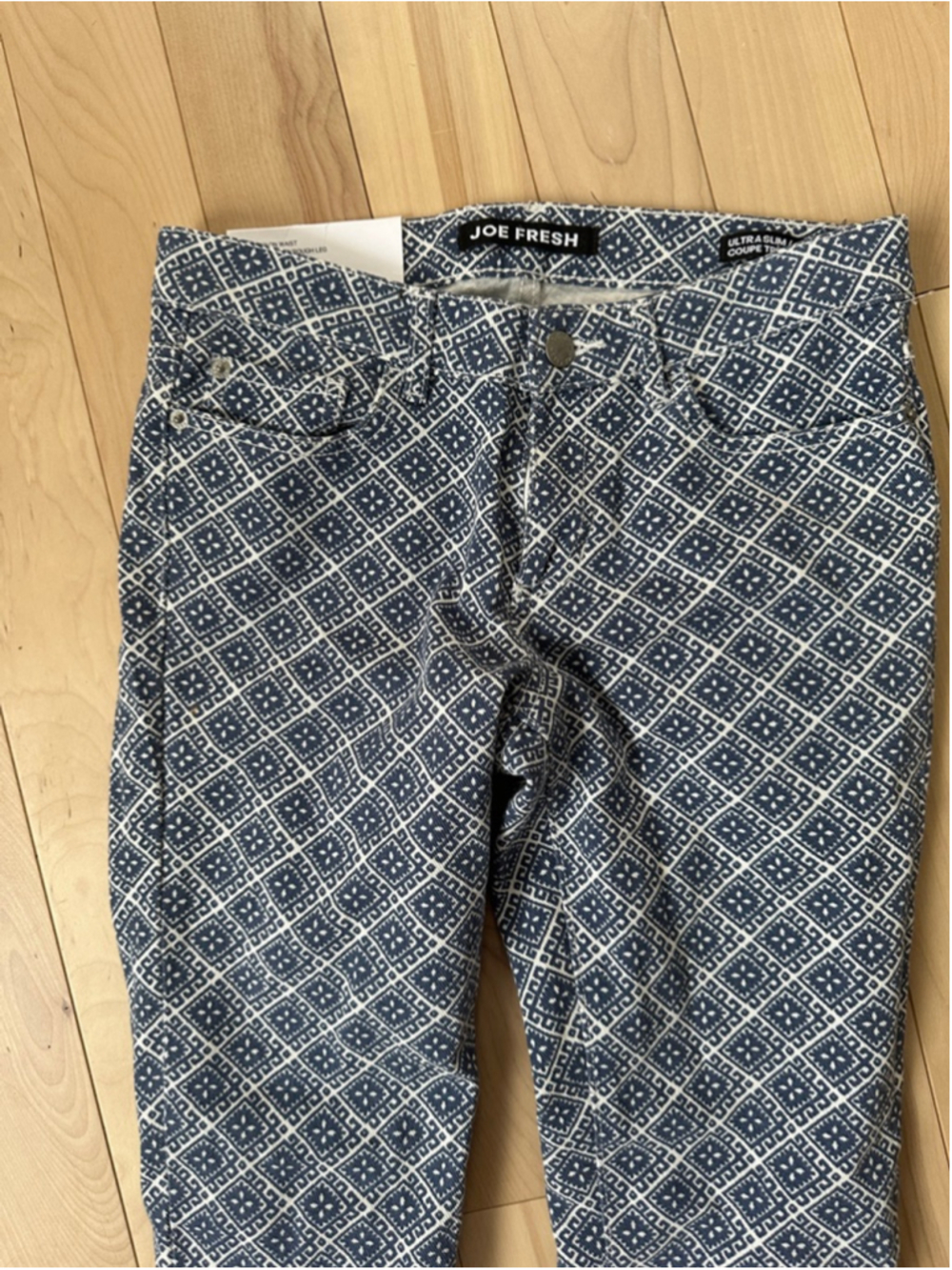Y2K Pattern Skinny Jeans Size 25 / 0 Low Rise Stretch – Deadstock - Picture 3 of 10